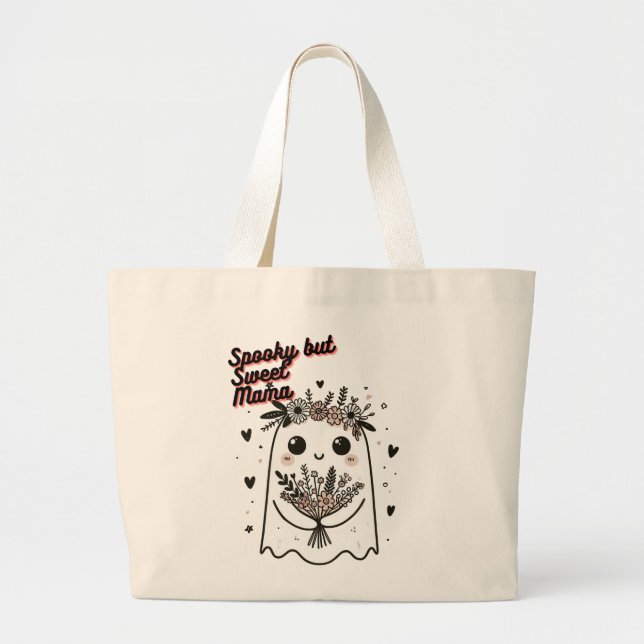 Gigante Bolso De Tela Cute Ghost Mom – Spooky Sweet Mother (Frente)