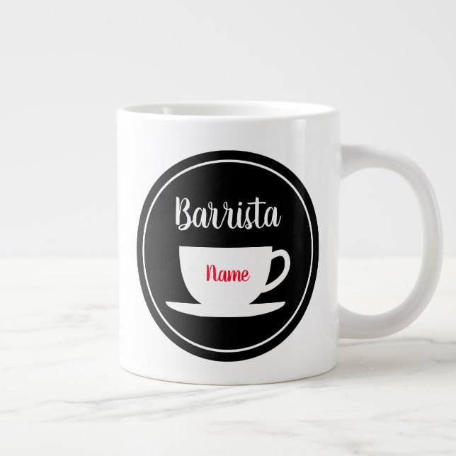 Gigante Cafe Barrista taza de café jumbo personalizada (Derecha)