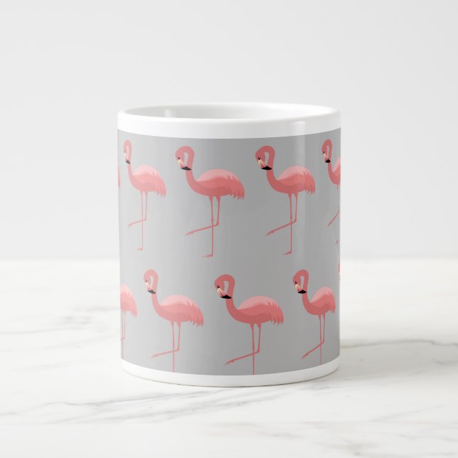 Gigante Café Flamingo rosa taza de té (Frente)