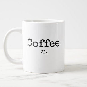 Gigante Café Taza De Porcelana Tipografía Negra