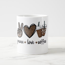 Gigante Diseño de taza de café Paz Amor
