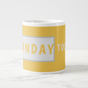Gigante Diseño minimalista de taza de café Sunday Today