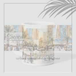 Gigante Distrito Al-Olaya elegante taza de café de Riad