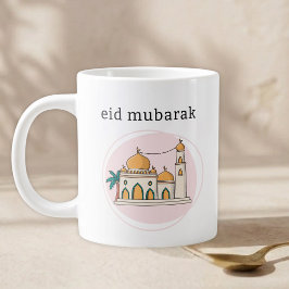 Gigante Eid Mubarak y Taza de Café con Iniciales Personali