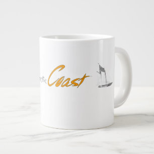 Gigante El cocinar en la taza de café de la costa el  