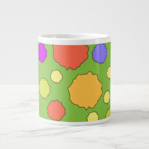 Funky retro color círculos taza de café