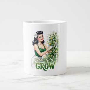 Gigante Grow Girl Grow   Taza de café con chiste de jardin