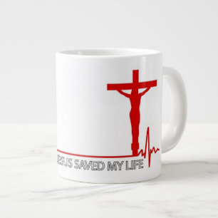 Gigante Jesús salvó mi vida - taza de café extra grande
