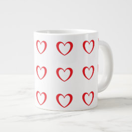 Gigante La taza de café de San Valentín con el patrón de l