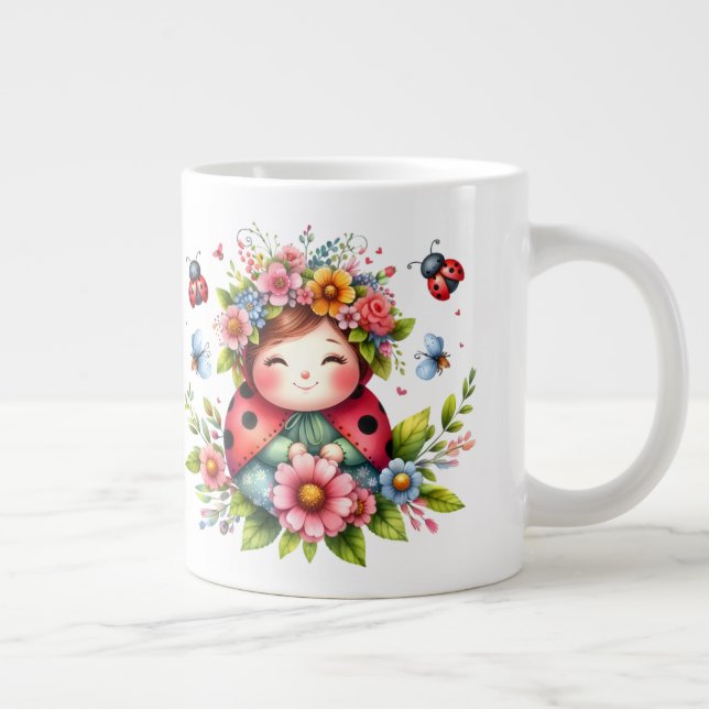 Gigante Ladybug - taza de café extra grande (Derecha)