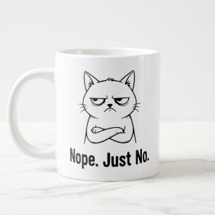 Gigante Nope Just No Gato – Taza de café divertida para am