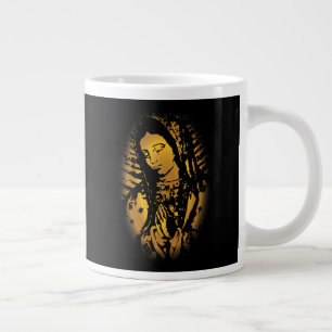 Gigante Nuestra Señora de Guadalupe taza de café de oro 