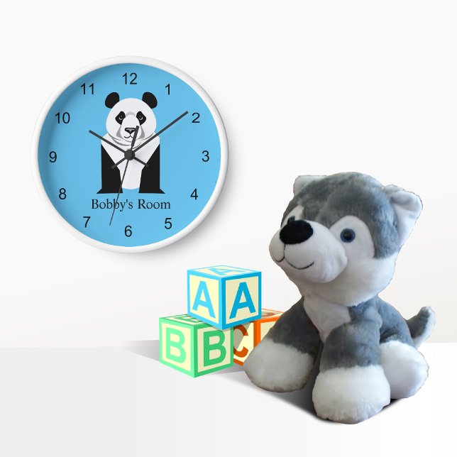 Gigante Panda Kids Decoración de pared Reloj redon (Panda Kids Clock)