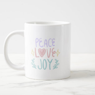Gigante Peace Love Joy 😁 taza de café especial