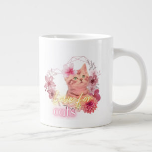 Gigante Taza de amor por gatos – Taza de café con gatito f