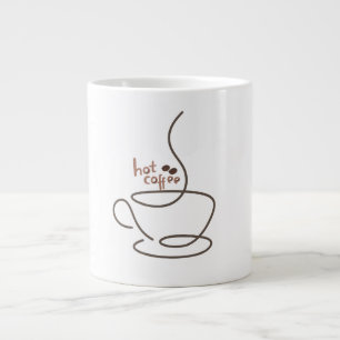 Gigante Taza de Arte de Línea de Café Caliente