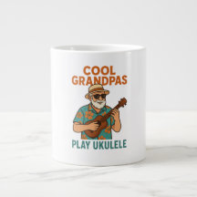 Taza de café Abuelos geniales tocan el ukulele