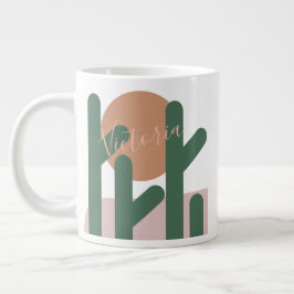 Gigante Taza de café Atardecer Desértico Cactus de Verano 