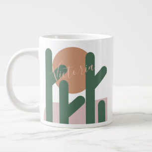 Gigante Taza de café Atardecer Desértico Cactus de Verano 