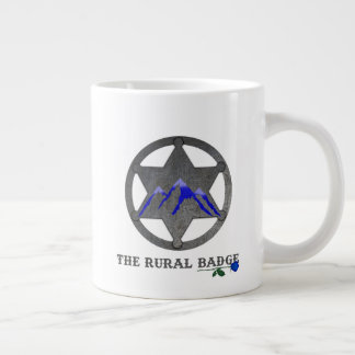 Gigante Taza de café blanca con emblema rural