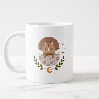 Gigante Taza de café boho adorable de dinosaurio para niño
