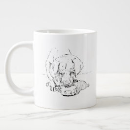 Gigante Taza de café cachorro Labrador, arte de mamá perru