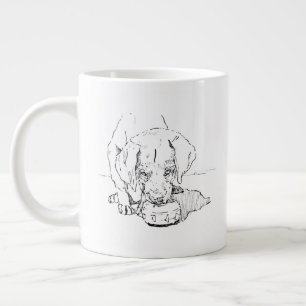 Gigante Taza de café cachorro Labrador, arte de mamá perru