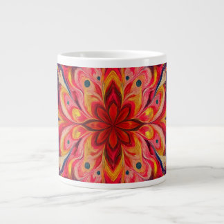 Gigante Taza de café Colorido caleidoscopio alegre
