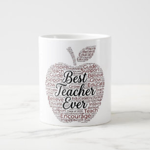 Gigante Taza de café con arte de palabras de manzana 'Mejo