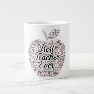 Gigante Taza de café con arte de palabras de manzana 'Mejo