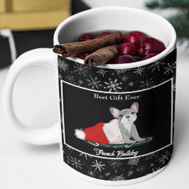Gigante Taza De Café Con Cachorro De Bulldog Francés En El