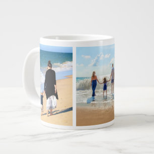 Gigante Taza de café con collage de fotos familiares perso