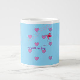 Gigante Taza de café con corazones de alegría y huellas de