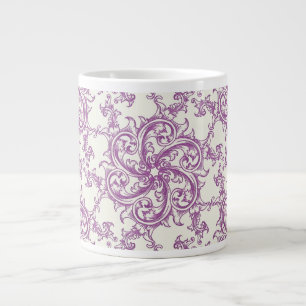 Gigante taza de café con estampado de flores medievales