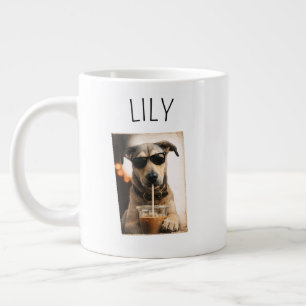 Gigante Taza de café con foto de mascota personalizada
