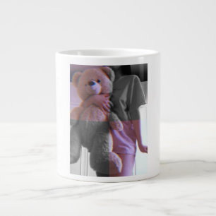 Gigante Taza de café con foto de oso de peluche con arte d