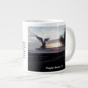 Gigante Taza de café con la playa de Flagler, la foto de