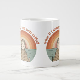 Gigante Taza de café con lema divertido de erizo en la mañ