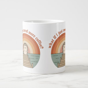 Gigante Taza de café con lema divertido de erizo en la mañ