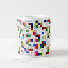 Gigante Taza de café con los crucigramas que acampan