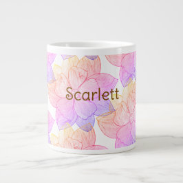 Gigante Taza de café con nombre floral personalizado Scarl