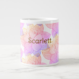 Gigante Taza de café con nombre floral personalizado Scarl