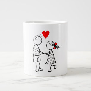 Gigante Taza de café con pareja romántica