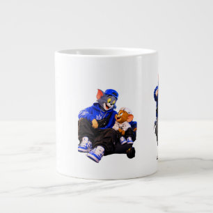 Gigante Taza de café con silueta de majestuoso caballo neg