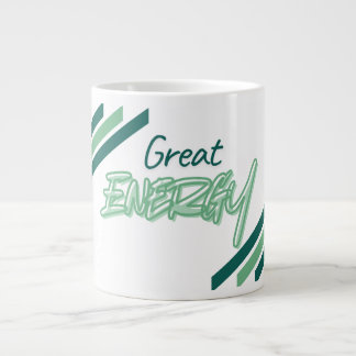 Gigante Taza de café con tipografía estética verde de gran