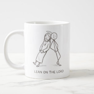 Gigante Taza de café cristiana con figura de palito Lean o