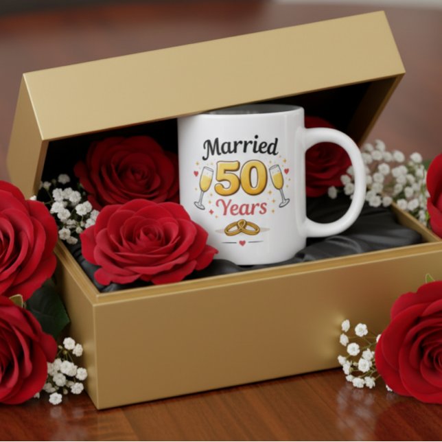 Gigante Taza de café de aniversario de bodas de oro (Subido por el creador)
