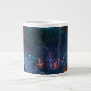 Gigante Taza de café de arte de bosque de fantasía oscura