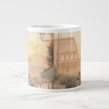Taza de café de cerámica del Coliseo de Roma vinta