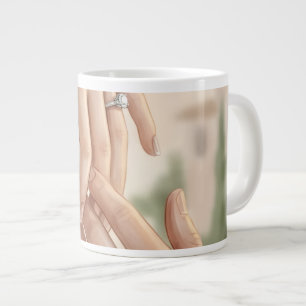 Gigante Taza de café de compromiso romántico Elegante am
